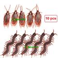 10 pcs x Simulation Plastic Centipede Cockroach Toys Realistic Insect Toy Prank Funny Trick Joke Toys.