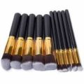 Soft Kabuki Makeup Brush Set 10 Pieces Premium SyntheticMakeup Brush Set. 
