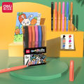 Deli SK145 fluorescent pen art painting color soft painting pen PP box 6 color label pen artifact.