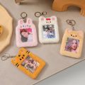 Kawaii Plush Photocard Holder Rabbit Bear Cat Kpop Idol Photo Card Holder Girl Cute Keychain ID Credit Bank Protector Stationery. 