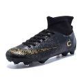 New Big Size 47 Turf Black Men Soccer Shoes Kids Cleats Training Football Boots High Ankle Sport Sneakers. 