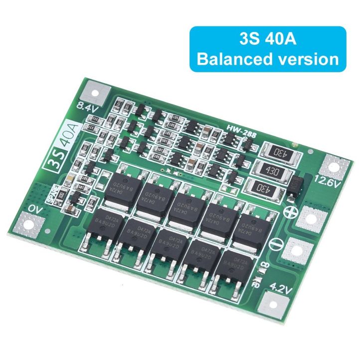 3S Bms 12V 40A Li-Ion Lipo Battery 18650 Board Charger Protection Module - bms circuit