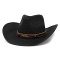 Beach Hat Hat Outdoor Men Straw Cowboy Hat Straw Hat Men Cap.