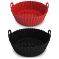 Air Fryer Silicone Liners Reusable 7.5 Inch and 8.5 Inch Air Fryer Basket Accessories (2 Pack).