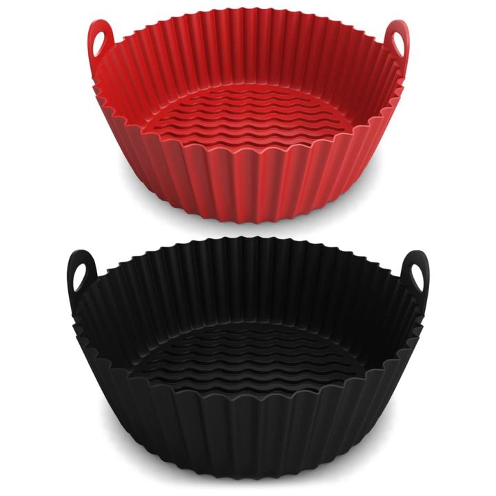 Air Fryer Silicone Liners Reusable 7.5 Inch and 8.5 Inch Air Fryer Basket Accessories (2 Pack)