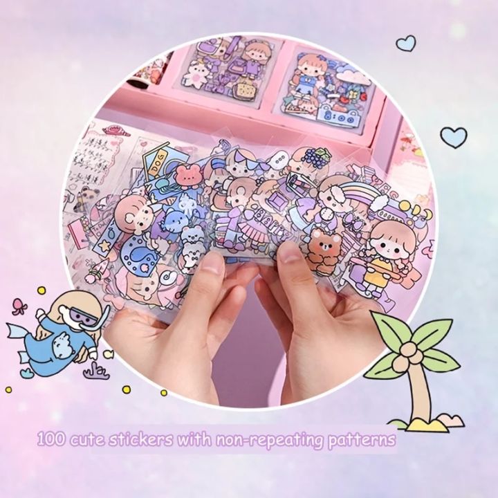 Kawaii%20100%20Hand%20Account%20Stickers%20Note%20Gift%20Box%20Children's%20Girl%20Cute%20Tape%20Stickers%20Cut-free%20Waterproof%20Decorative%20Stickers%20Set%20-%20Image%206