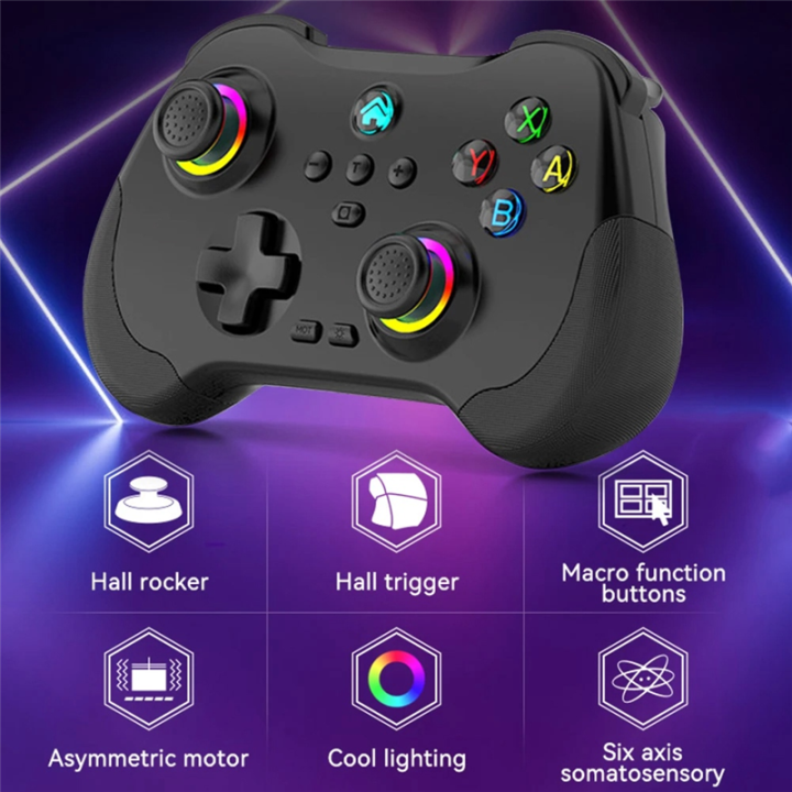 Black%20Wireless%20Bluetooth%20Game%20Controller%206-Axis%20Turbo%20Motion%20Programmable%20Joystick%20for%20Switch%20Steam,%20PC%20-%20Image%202