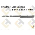 Hammer Drill Bit 6.5x50x110mm Carbide Tipped SDS Plus Shank Concrete Stone Masonry Drilling Hammer Drill Bit For Concrete Masonry Wall Road. 
