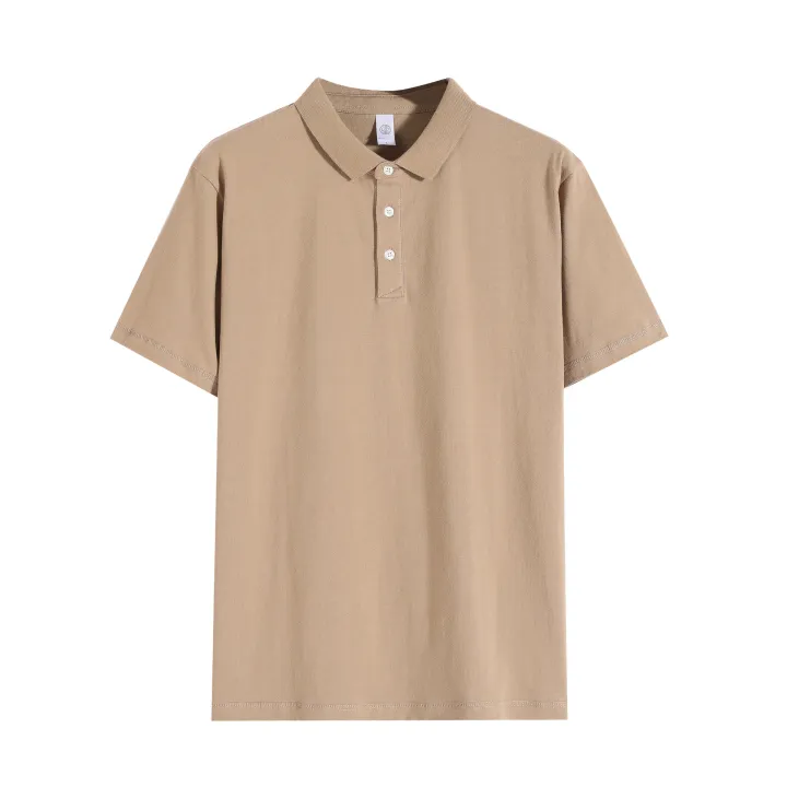 Xinjiang%20long-staple%20cotton%20250g%20heavy%20dark%20green%20short-sleeved%20polo%20shirt%20for%20summer%20loose%20khaki%20lapel%20men's%20t-shirt%20-%20Image%208