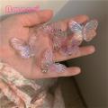 Ameesi Hair Pin Temperament Holographic Clear Butterflies Hair Barrette. 