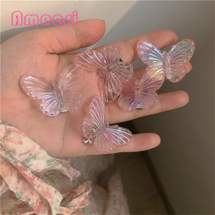 Ameesi%20Hair%20Pin%20Temperament%20Holographic%20Clear%20Butterflies%20Hair%20Barrette%20-%20Image%204