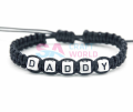 Letter Beads( Text your Name ) Handmade Bracelet with Slip Knott for Adults and Kids. 