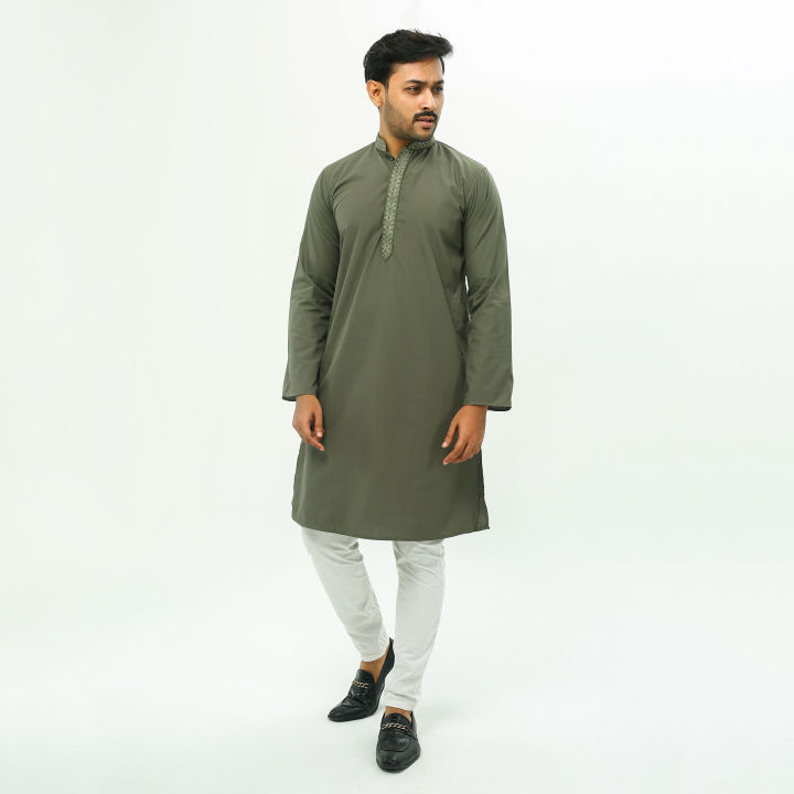 MYTH%20OLIVE%20PURE%20COTTON%20PANJABI%20FOR%20MENS%20-%20Image%205