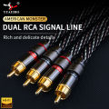 YYAUDIO HIFl stereo RCA Audio cable 6N OFC Male to Male 2RCA to 2RCA Audio Cable with Gold Plated connector PlugFor CD Amplifier. 