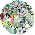 50 PCS Outer Space Stickers Toys for Children Alien UFO Astronaut Rocket Ship Planet Sticker to Scrapbooking Skateboard Laptop.