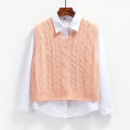 Korean Fashion Women's Sweater Vest 2024 New Spring Autumn Twist Knitted Loose V Neck Sleeveless Pullover Female Jupmer Tops. 