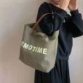 Casual ins style large-capacity canvas tote bag women's 2023 new fashion and versatile Korean hand-held shoulder bag.