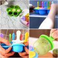 Reusable Food Grade Silicone Popsicle Molds Mini Ice Cream Molds DIY Baby Food Supplement Ice Cream Lolly Mold With 7 Colorful Sticks.