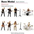 Hand Painted 1/64 Rock Music Figures Resin Model Diorama Scenery Movie Props Decor.