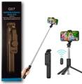 Q07 Selfie Stick Foldable Mini Tripod with Fill Light Bluetooth Remote Shutter Retractable Rod for Phone (100cm).