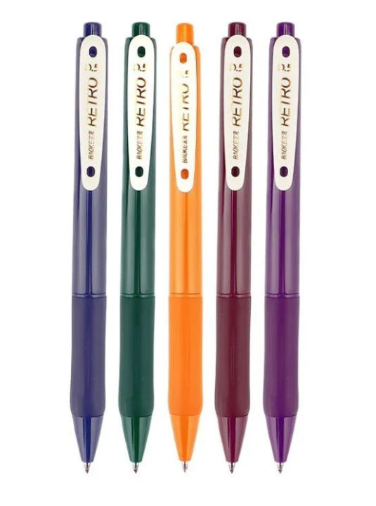 BAOKE%20PC3848%200.5mm%20Multicolor%20Retraceable%20Gel%20Pen%20Pack%20of%205,%20-%20Image%202