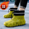 Cross-border short tube fashion men's waterproof shoes galoshes kitchen work rain boots rain boots anti-slip overshoes Korean version foreign trade wear.