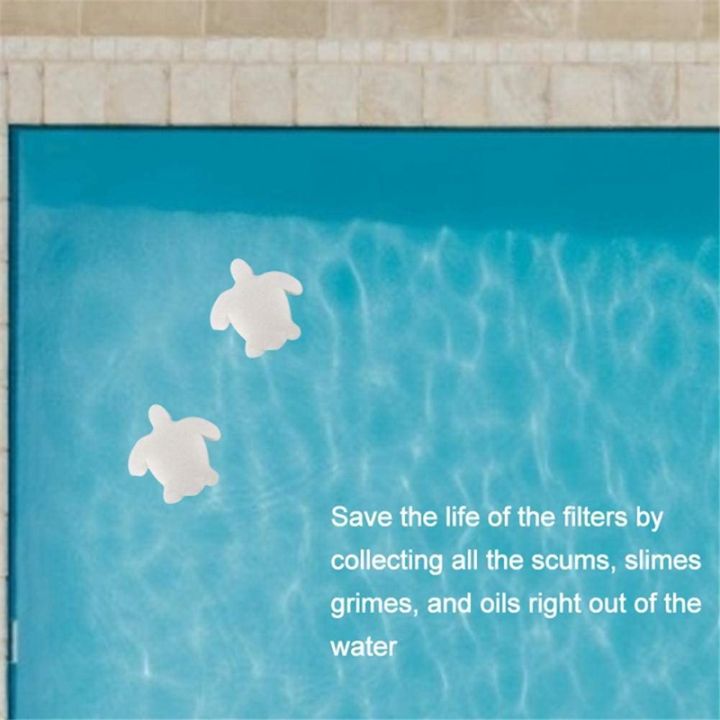 50Pcs%20White%20Floating%20Spa%20Sponge%20Turtle%20Oil%20Absorbing%20Hot%20Tub%20Skimmer%20Scum%20Absorber%20Cleaners%20for%20Swimming%20Pool%20-%20Image%205