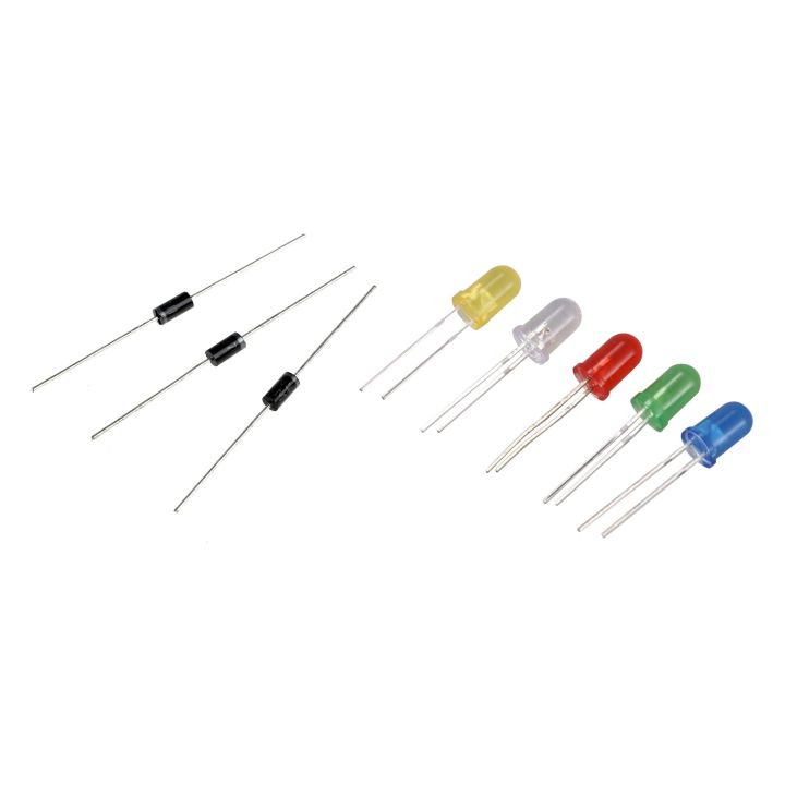 300%20Pcs%20Diode%20:200%20Pcs%203mm%205mm%20LED%20Light%20Diode%20White%20Yellow%20Red%20Blue%20Green%20Assortment%20Kit%20for%20Arduino%20&%20100%20Pcs%20Rectifier%20Diode%201N4007%20IN4007%20DO-41%201A%201000V%20-%20Image%203
