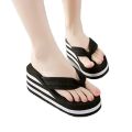 Platform Sandals Women High Heel Zapatillas Summer Shoes Summer Fashion Wedges Slippers Black Pantufa Home Bathing Flip Flops. 