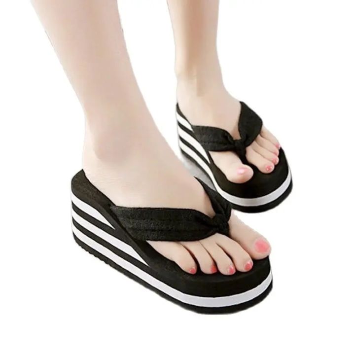 Platform%20Sandals%20Women%20High%20Heel%20Zapatillas%20Summer%20Shoes%20Summer%20Fashion%20Wedges%20Slippers%20Black%20Pantufa%20Home%20Bathing%20Flip%20Flops%20-%20Image%203