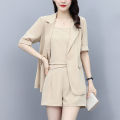 Three-Piece Suit for Fat Girls Coat Shorts Fashion Suit Simple Style Loose New Summer Large Size Women's Clothing.