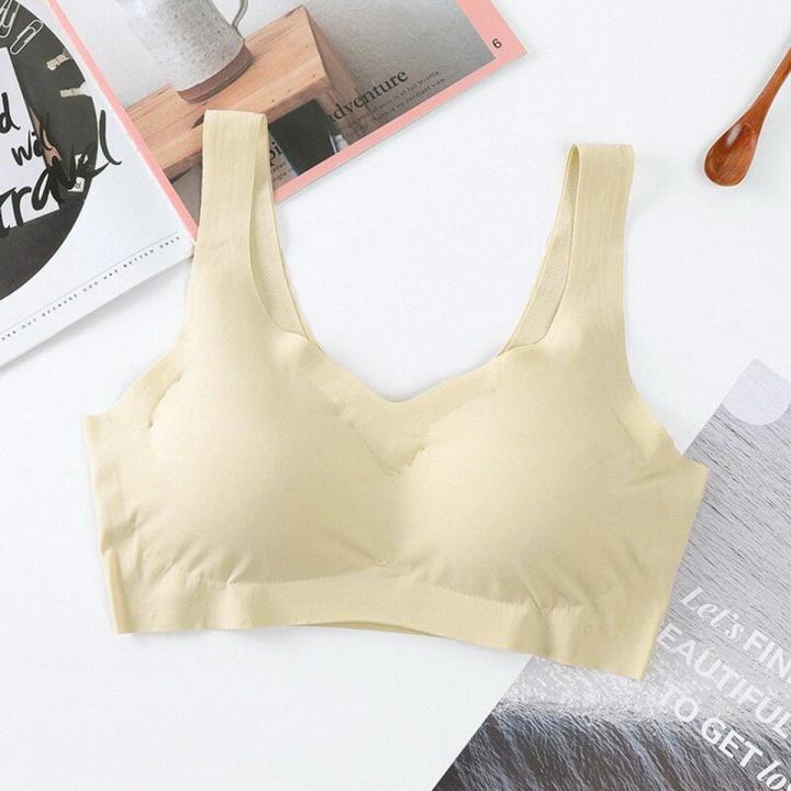 Ultra-Thin Bra Seamless Beauty Back Ice Silk Lingerie Ladies Big Show Small Summer Plus Size No Steel Ring Underwear