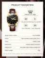 OLEVS 6898 Chocolate PU Leather Analog Watch For Men - Black & Chocolate.