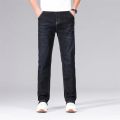Four Seanson Men's Jeans Office Business Denim Trousers Casual Cotton Stretch Straight-leg Denim Pants Homme Pantalones Hombre.