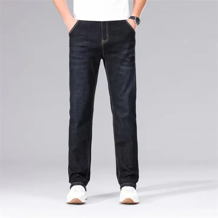 Four%20Seanson%20Men's%20Jeans%20Office%20Business%20Denim%20Trousers%20Casual%20Cotton%20Stretch%20Straight-leg%20Denim%20Pants%20Homme%20Pantalones%20Hombre%20-%20Image%202