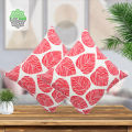 Cotton Cover With Pillow, Red, (18"x18"), Set of 5. 