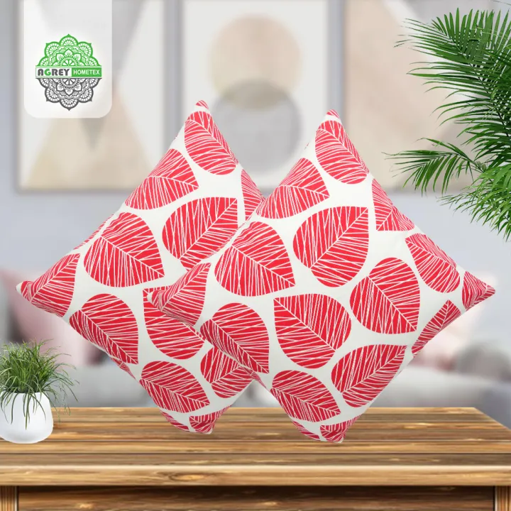 Cotton%20Cover%20With%20Pillow,%20Red,%20(18"x18"),%20Set%20of%205%20-%20Image%203