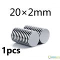 Disc Type Neodymium Strong Magnet- 20x2mm. 