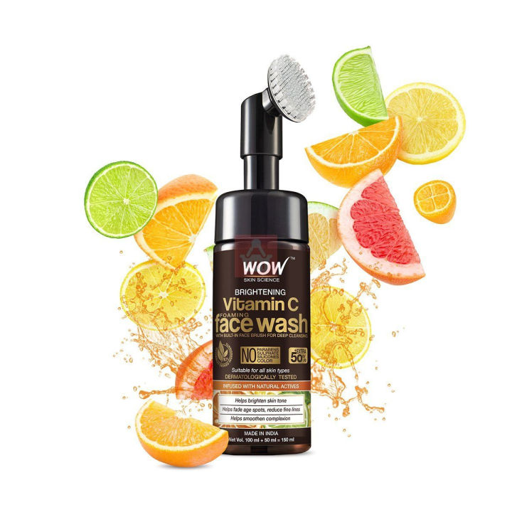 Wow Skin Science Vitamin C Facewash W/ Brush 150ml