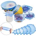 Silicon Food Cover Set of 6pcs Kitchen Silicone Stretch Cover Seal Lid Preservation Vacuum Food Storage Wrap Bowl Pot Cover.