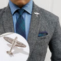 Aircraft Coat pin Airplane Suit Lapel Pin Air plane Brooches For Men Ornaments Party Wedding Jewellery Silver Alloy Brooch. 