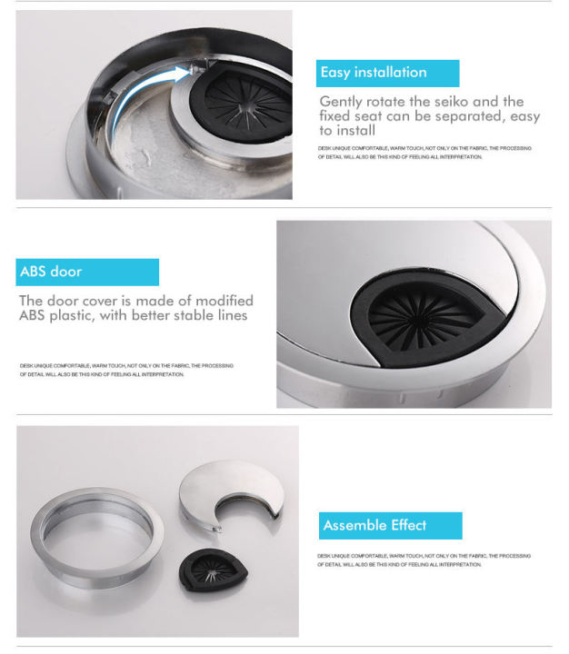 2pics%2060mm%20Computer%20Desk%20Grommet%20Table%20Cable%20Wire%20Outlet%20Cord%20Plastic%20Hole%20Cover%20Cap%20-%20Image%203