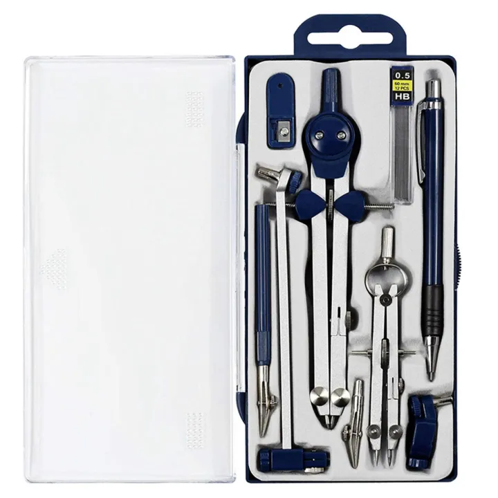 9Pc Geometry Set Metal Compass Geometry Precision Tool for Student ...