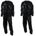 2 Pcs Heavy Duty Fitness Weight Loss Sweat Sauna Suit Exercise Gym Anti-Rip Black XL & 4XL. 
