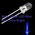 50Pcs- Transparent BLUE 5mm Water Clear LED Blue 5mm Ultra Bright Transparent Round 5mm LED Light Emitting Diode Water Clear Blue Light Bulbs For Electronics Project. 