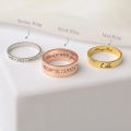 Custom Word Inside Outside Engrave Ring Dainty Name Personalized Stacking Ring Unisex Promise EternityMemorial Anniversary Gifts. 