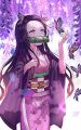 All-Good Nezuko Kamado Wall Sticker Poster selfadhesive Anime Posters for Room(Size_12x8. 