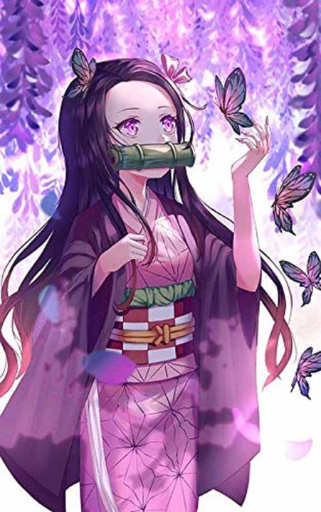 All-Good Nezuko Kamado Wall Sticker Poster selfadhesive Anime Posters for Room(Size_12x8