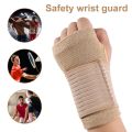 1 Pair Elastic Bandage Wrist Guard Support Arthritis Sprain Band Carpal Protector Hand Brace Accessories Sports Safety Wristband.