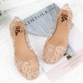 NEW Women's Summer Beach Jelly Sandals Slip On Flats Hollow Casual Breathable Pumps Korean version Flat Sandals  Women Jelly Pointy Shoes Gift for Ladies Girls. 